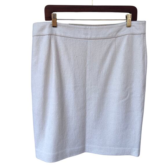 Banana Republic Boucle Side Zip Skirt Cream Exposed Zip Lined Work Office NWT - Picture 7 of 9